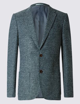 Tailored Fit Boucle Look Jackets with Buttonsafe&trade;